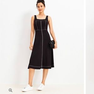 NWT Topstitched Square Neck Midi Dress 4